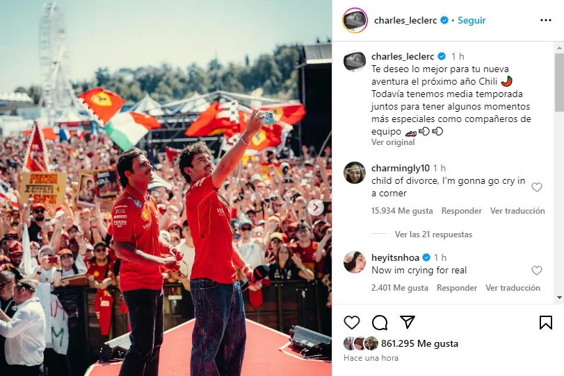 Sainz despedida leclerc